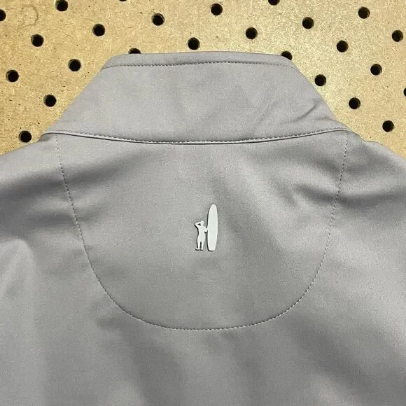 NWT Johnnie-O Golf Performance Full Zip Softshell Crest Vest Gray Large Men $145